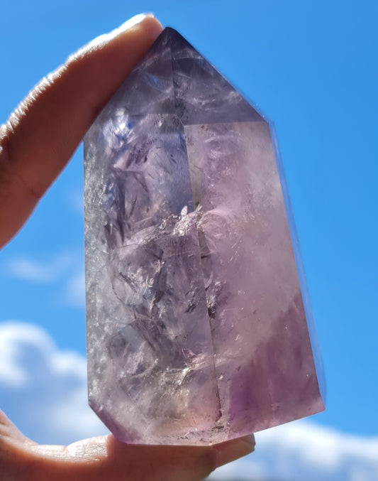 Smoky Amethyst Point with Phantoms