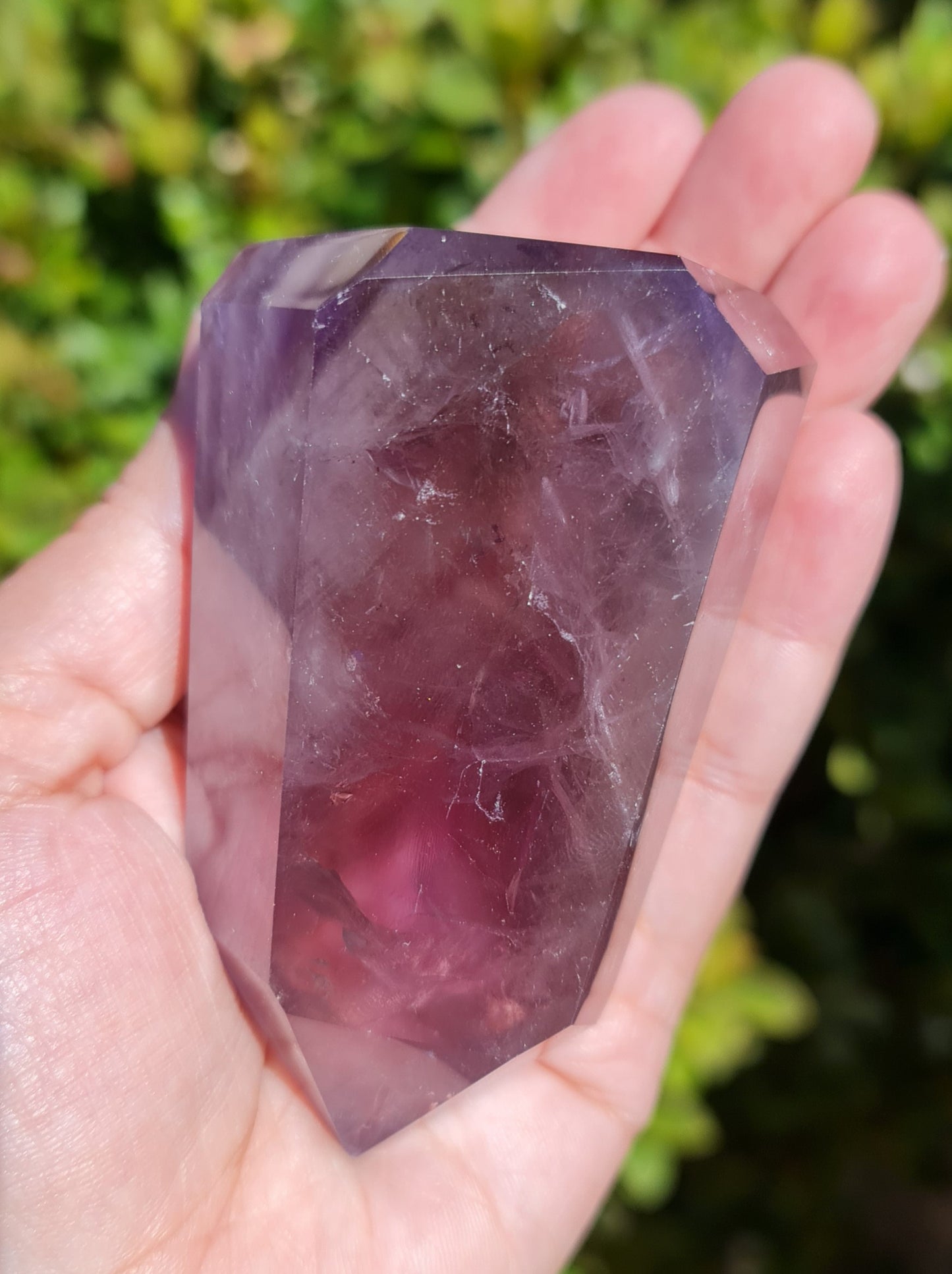 Smoky Amethyst Point with Phantoms