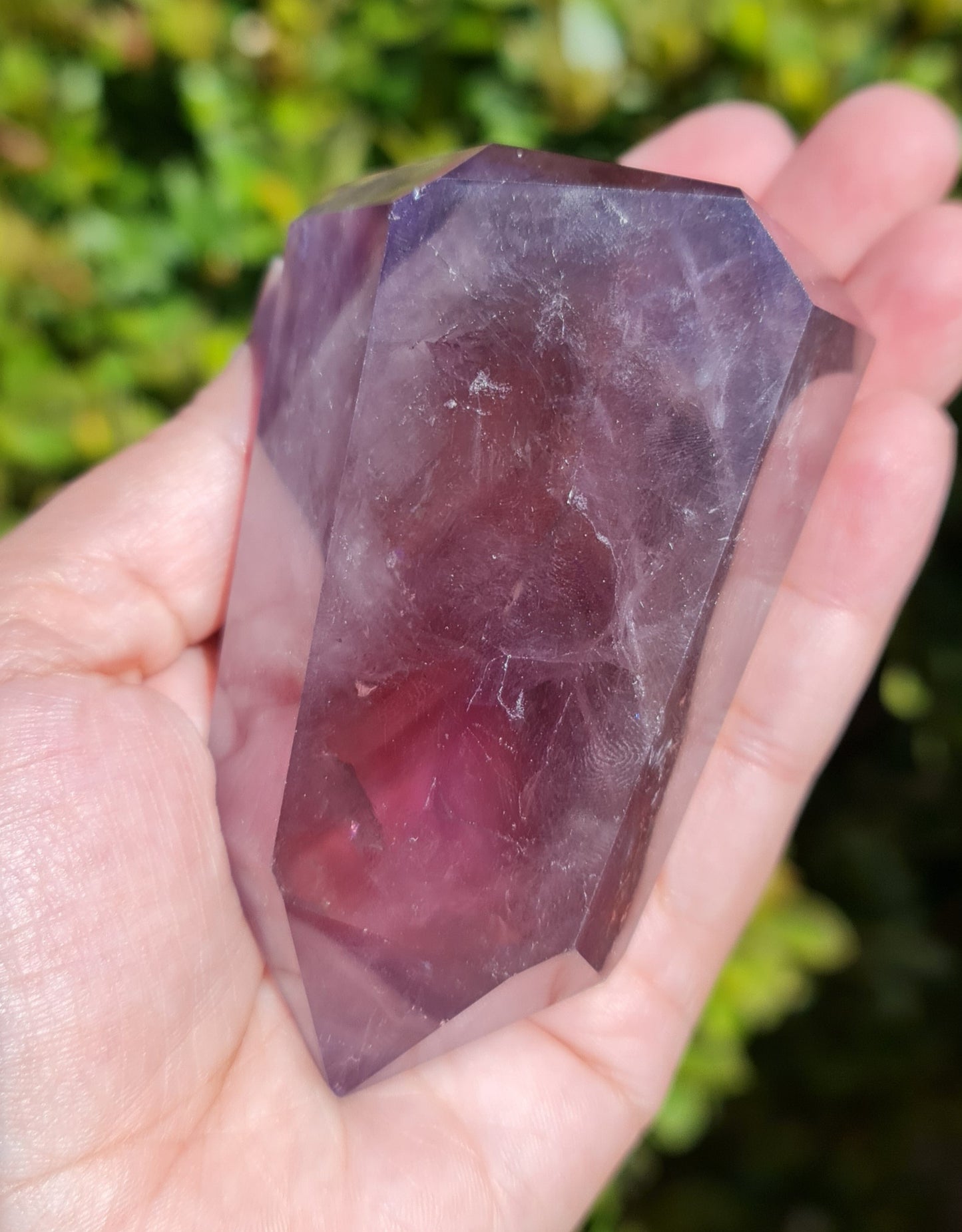 Smoky Amethyst Point with Phantoms