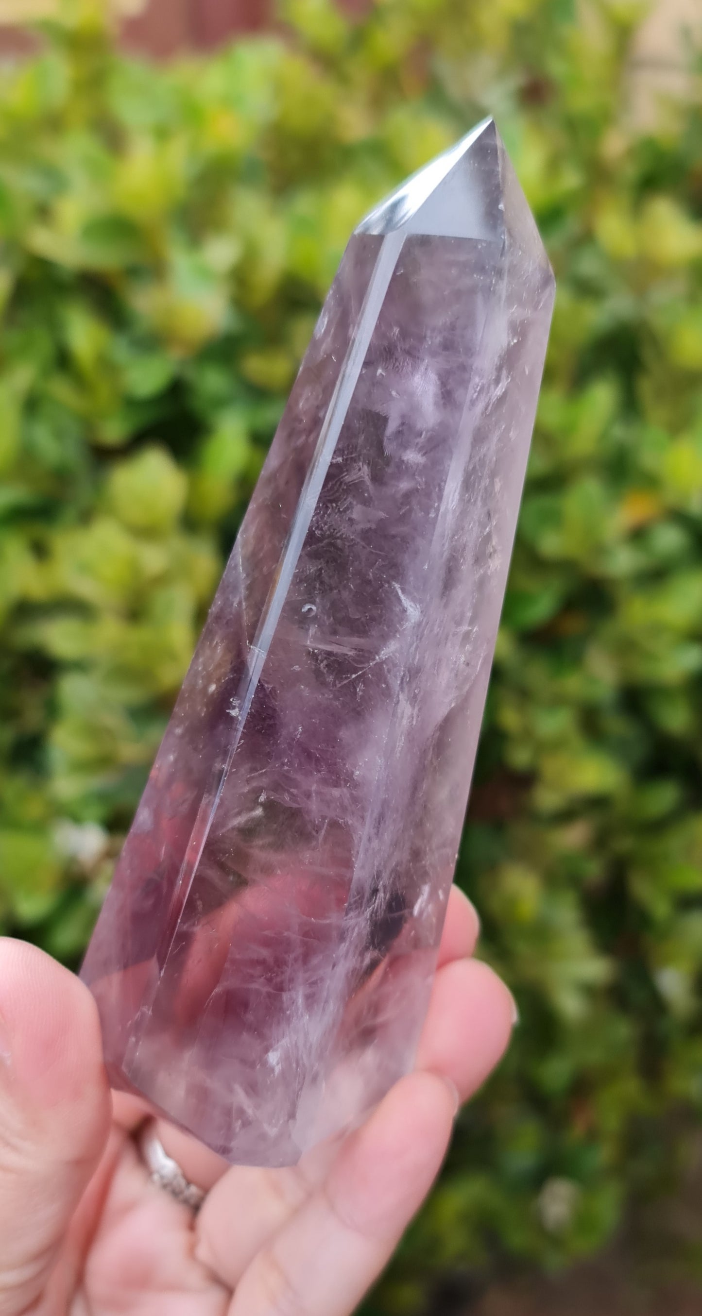 Smoky Amethyst Point with Phantoms