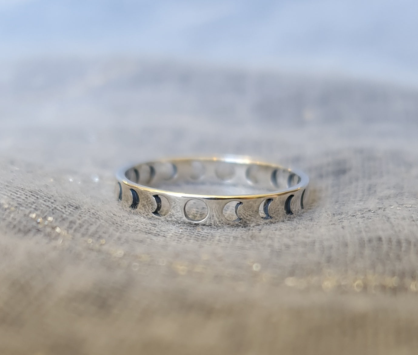 Sterling Silver Lunar Phase Moon Ring