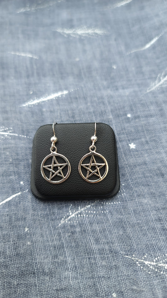 Pentacle Sterling Silver Earrings