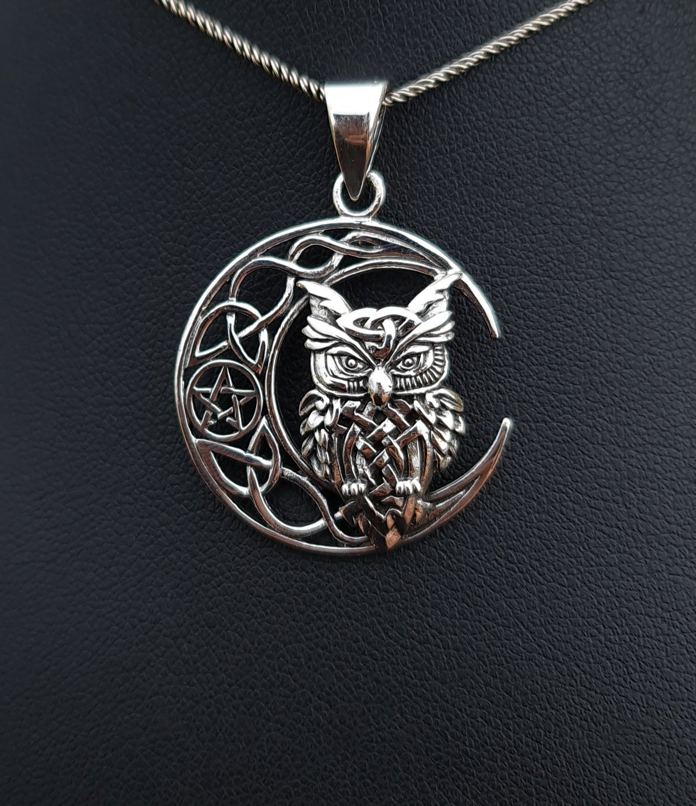 Celtic Owl Sterling Silver Pendant