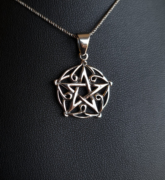Gothic Pentacle Sterling Silver Pendant