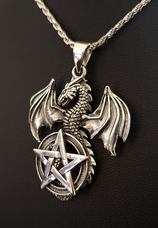 Sterling Silver Dragon & Pentacle