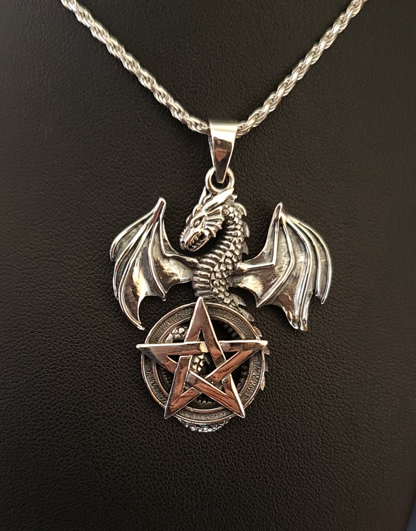 Sterling Silver Dragon & Pentacle