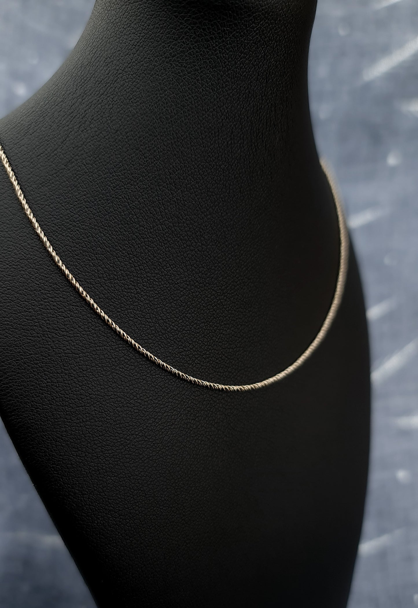 Sterling Silver Oxidized Spiga Chain - 1mm