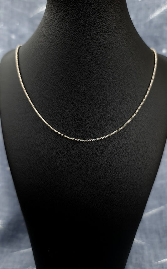 Sterling Silver Oxidized Spiga Chain - 1mm