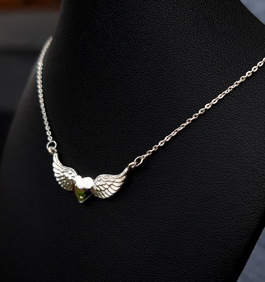 Sterling Silver Winged Heart Necklace