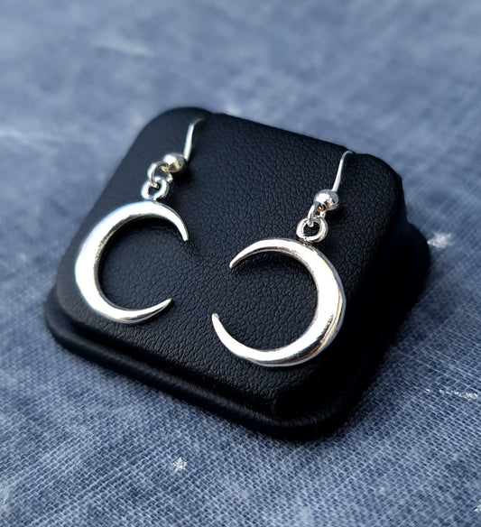 Sterling Silver Crescent Moon Earrings