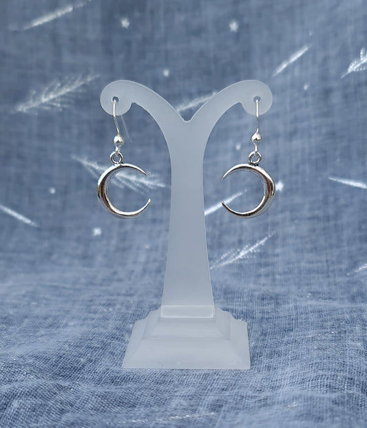 Sterling Silver Crescent Moon Earrings