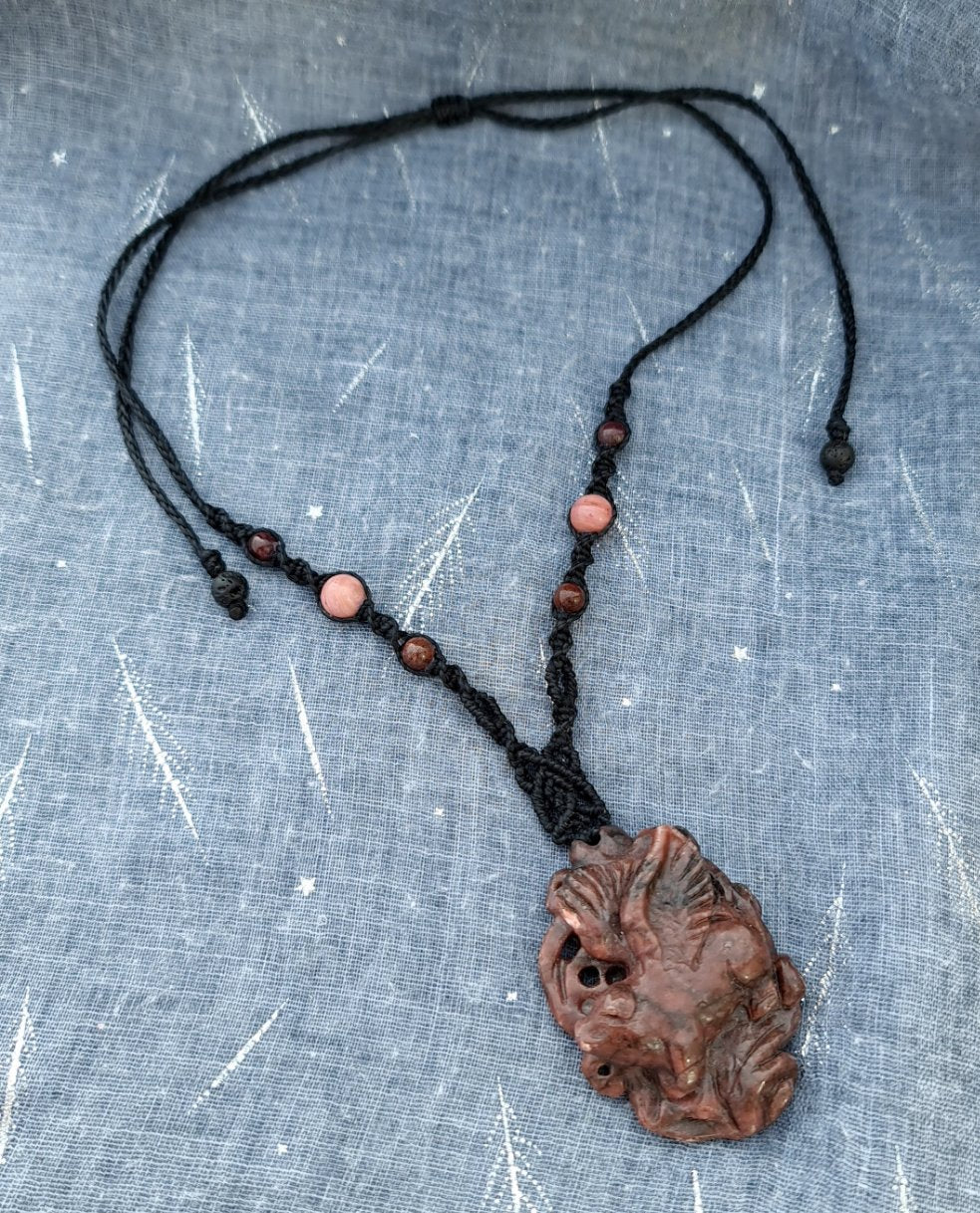 "When Pigs Fly" - Macrame Necklace