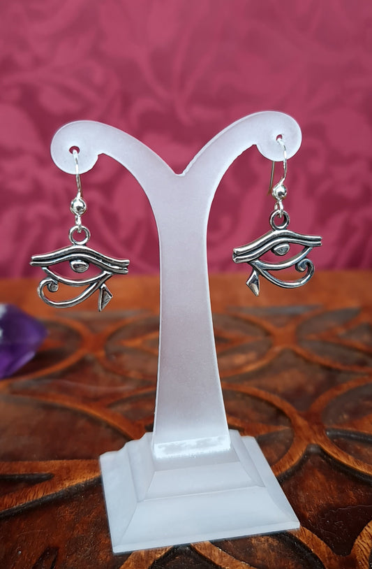 Eye of Horus Sterling Silver Earrings