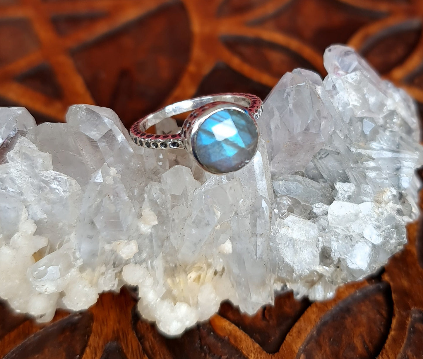 Oxidized Sterling Silver Labradorite Ring