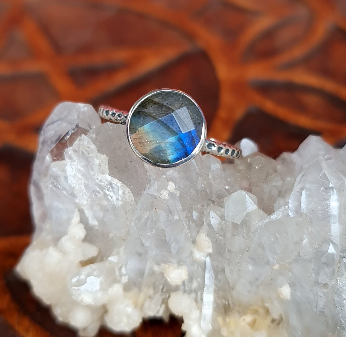 Oxidized Sterling Silver Labradorite Ring