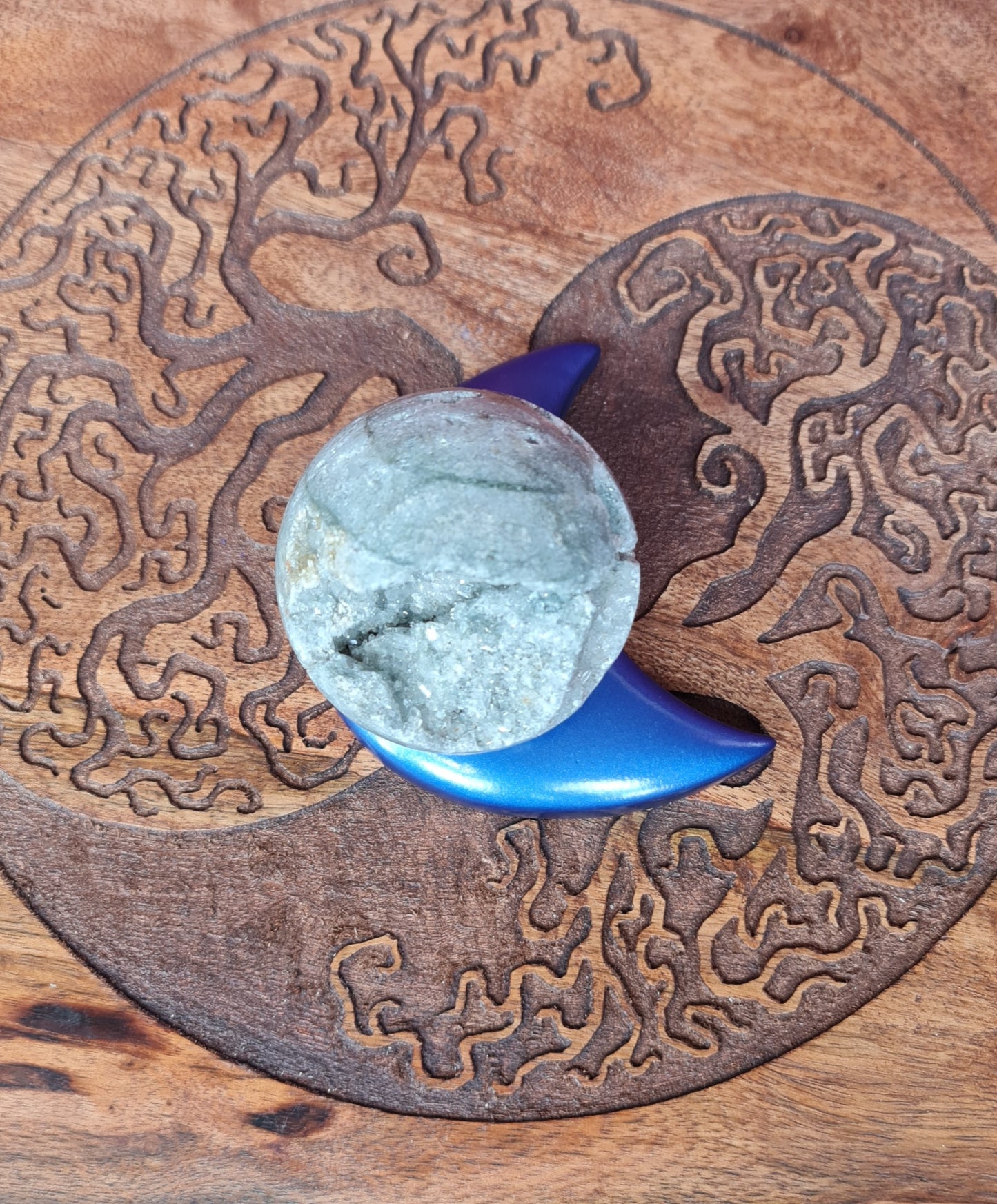 Resin Moon Sphere Stand - Blue