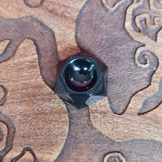 Resin Hexagon Mini Sphere Stand - Black