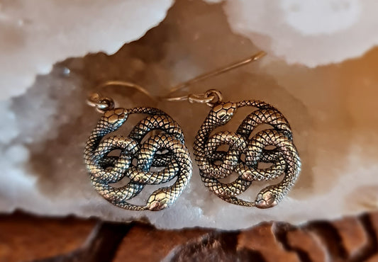 "The Auryn" Ouroboros Sterling Silver Earrings
