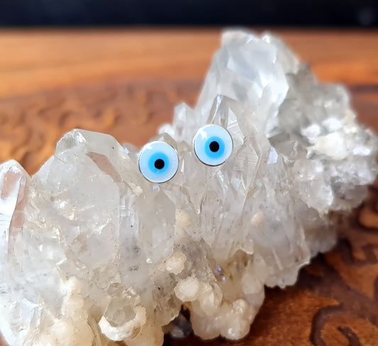 Nazar Eye Sterling Silver Earrings