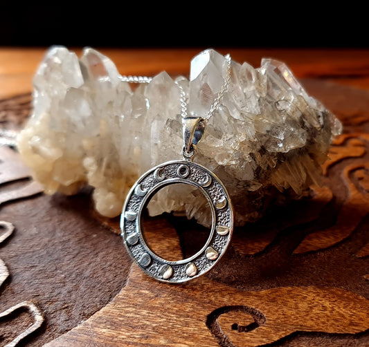 Sterling Silver Moon Phase Pendant
