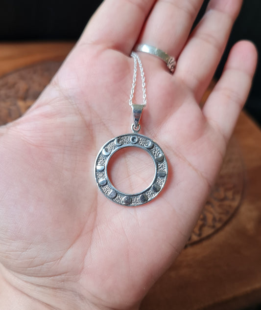 Sterling Silver Moon Phase Pendant