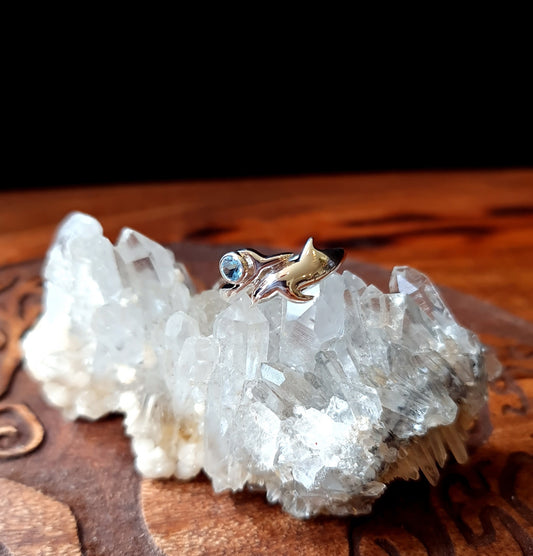 Sterling Silver and Topaz Dolphin Ring