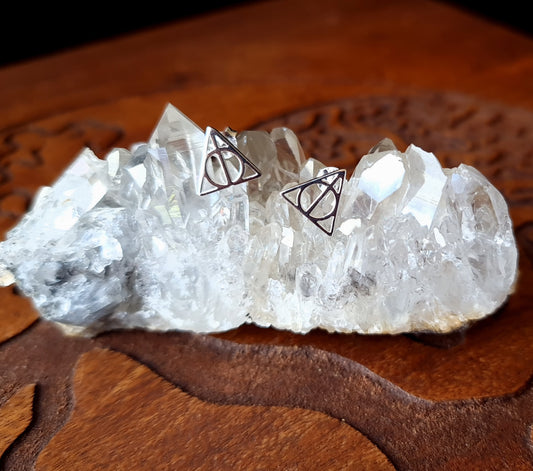 The Deathly Hallows 925 Sterling Silver Stud Earrings