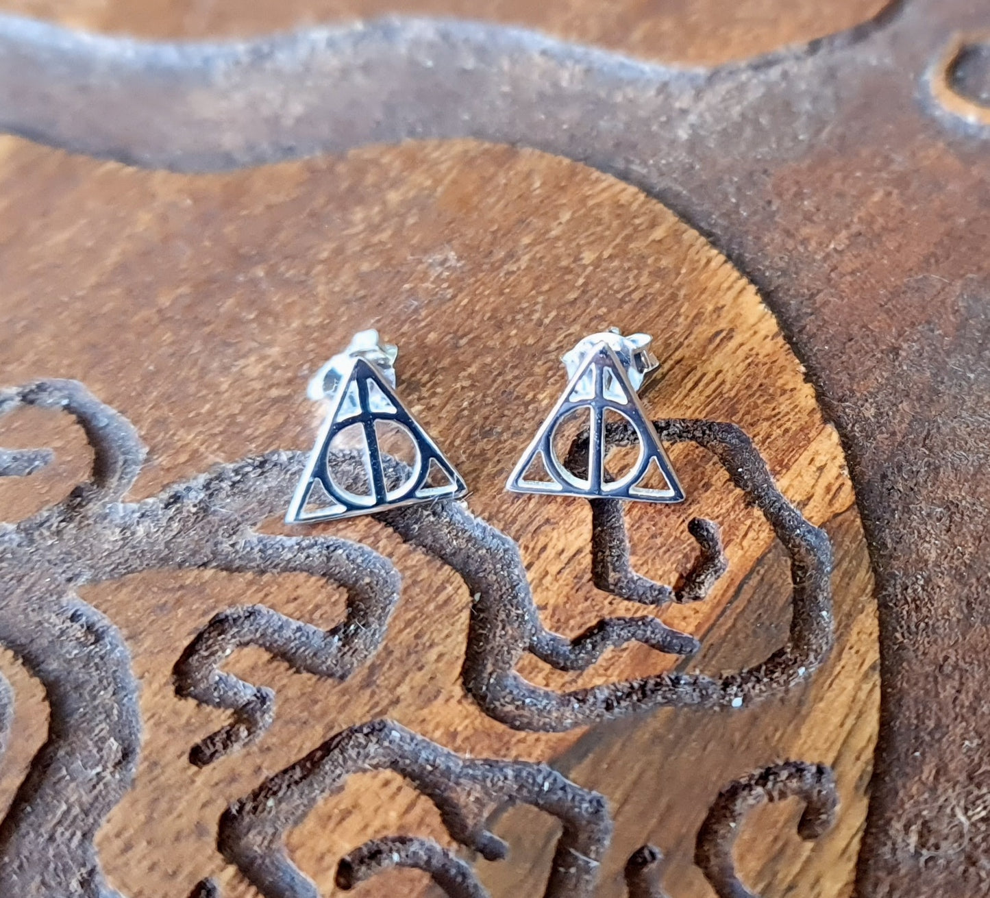 The Deathly Hallows 925 Sterling Silver Stud Earrings
