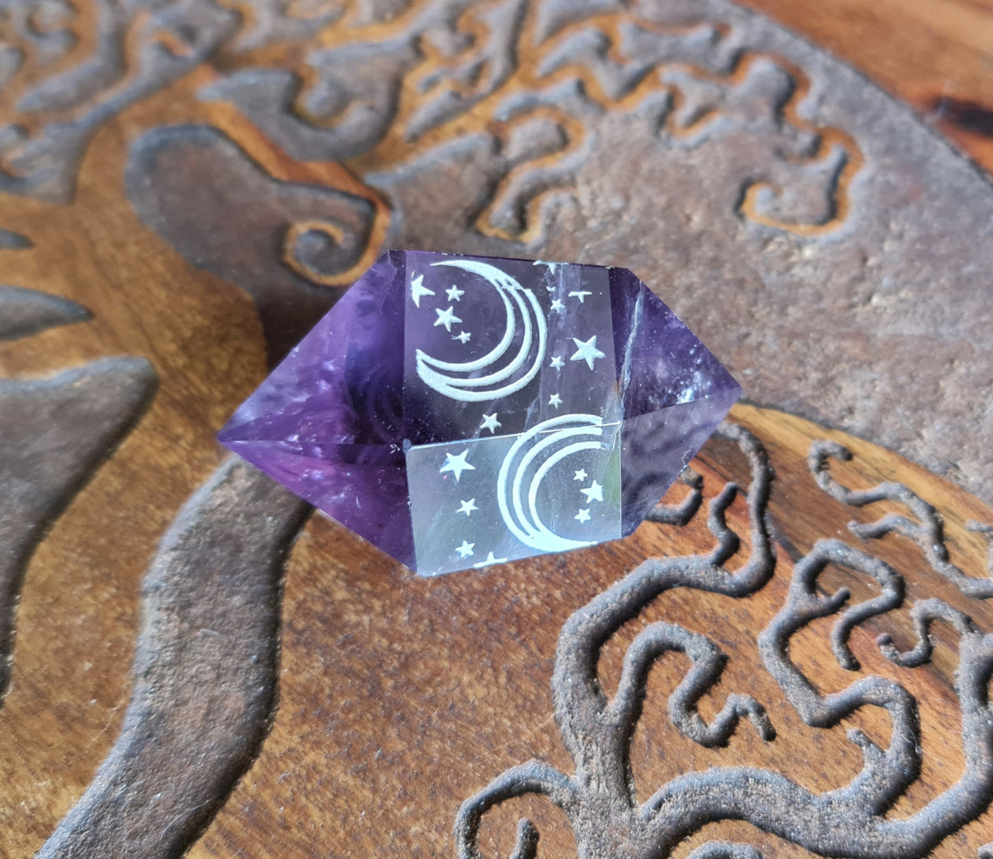 Celestial Etched Double Terminated Amethyst
