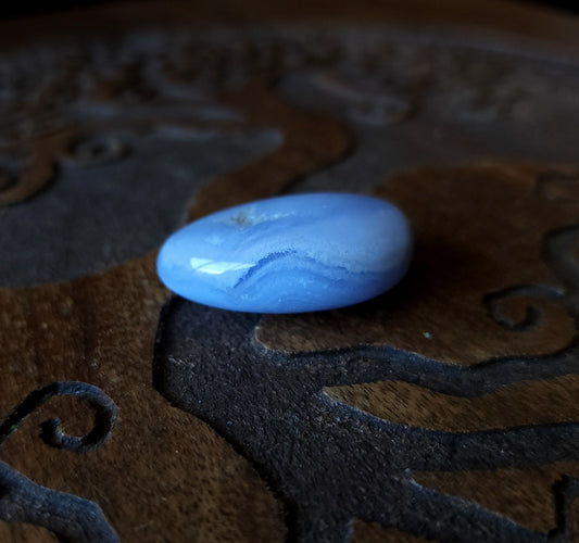 Blue Lace Agate Tumble with Druzy