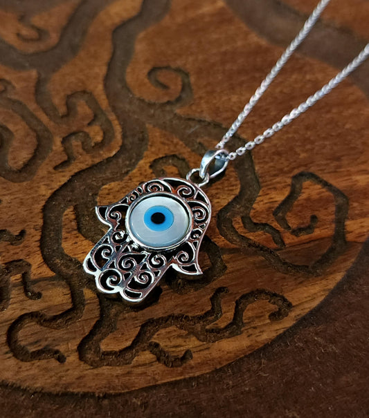 Hamsa & Nazar Sterling Silver Pendant