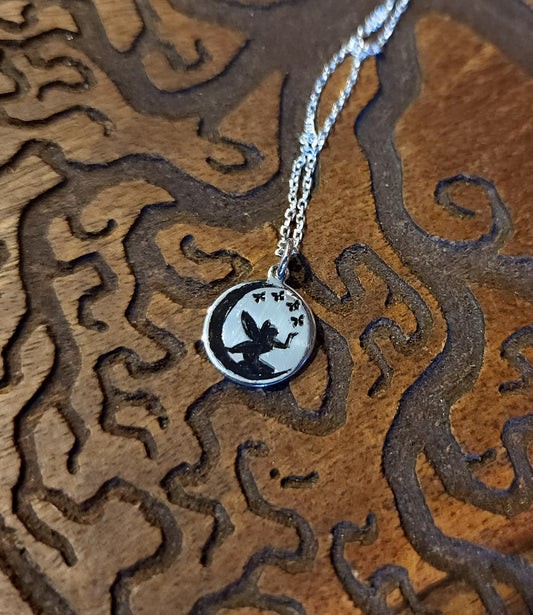 Sterling Silver Moon Fairy Necklace