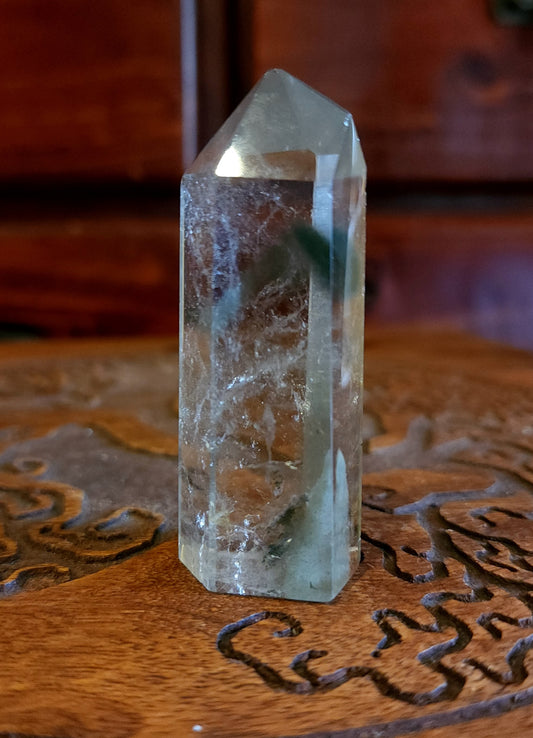 Lodolite Freeform Point with Chlorite Phantom