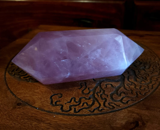 Double Terminated Chatoyant Dark Rose Quartz