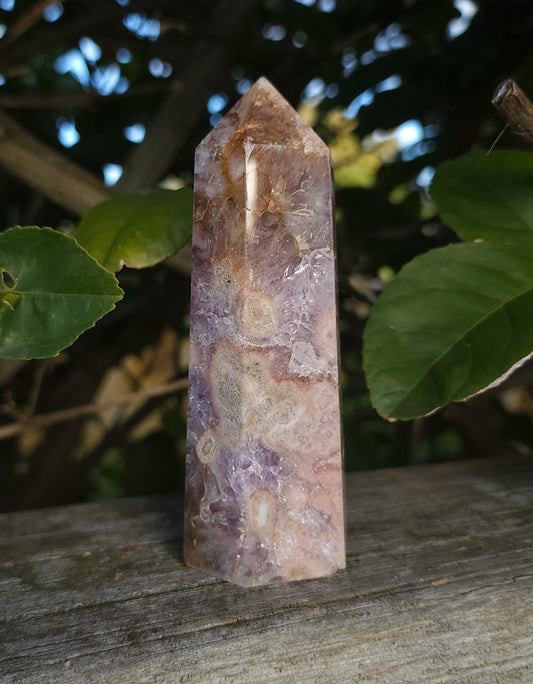 Amethyst Cherry Blossom Agate Tower