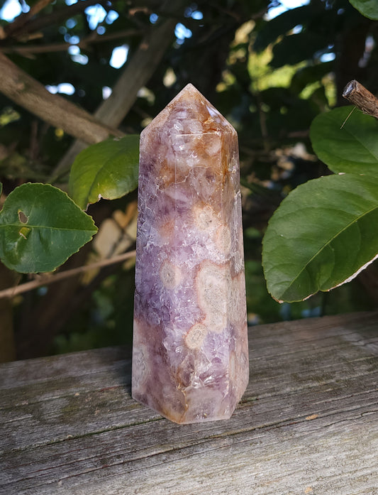 Amethyst Cherry Blossom Agate Tower