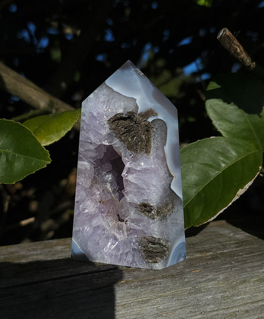 Agate & Amethyst Druzy Tower