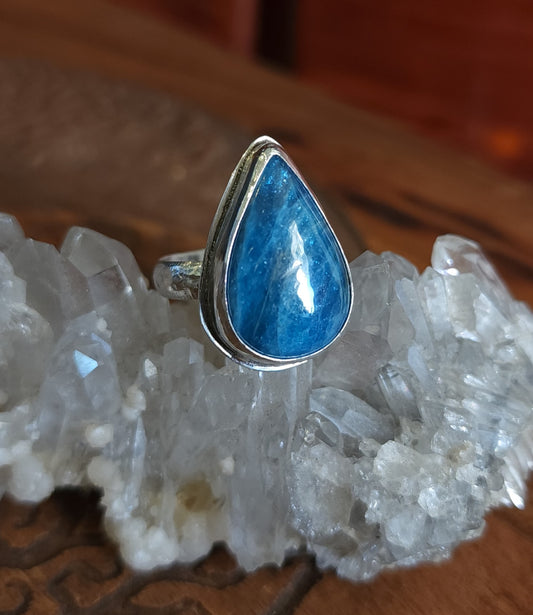 Handcrafted Apatite Sterling Silver Ring - Size 10