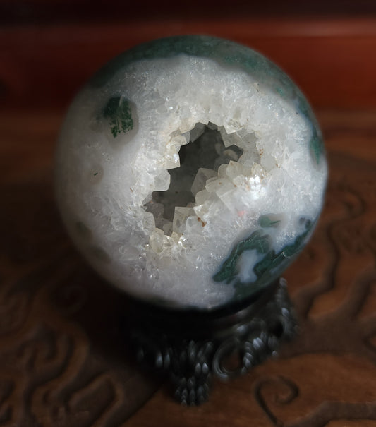Moss Agate Sphere 6.2 cm