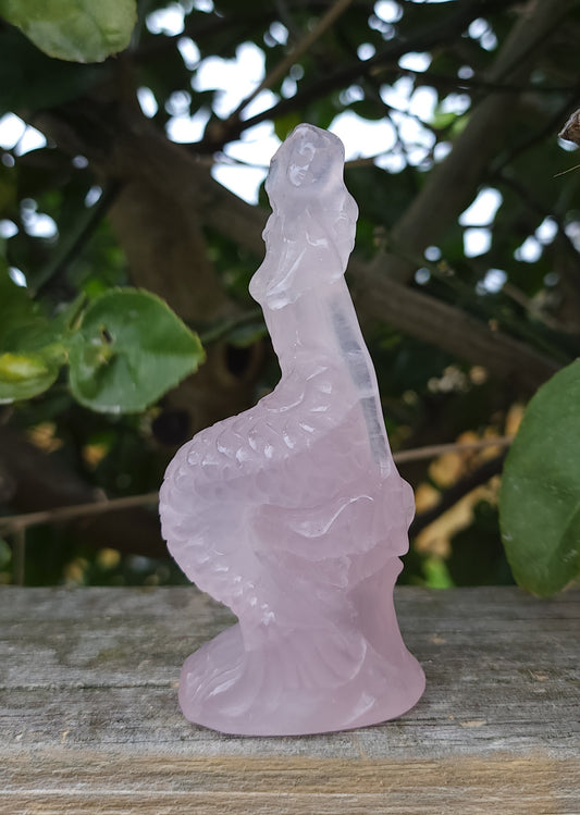 Rose Quartz Mermaid Carving