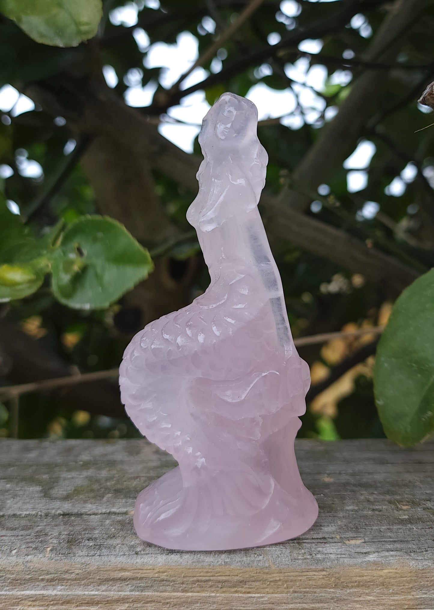 Rose Quartz Mermaid Carving