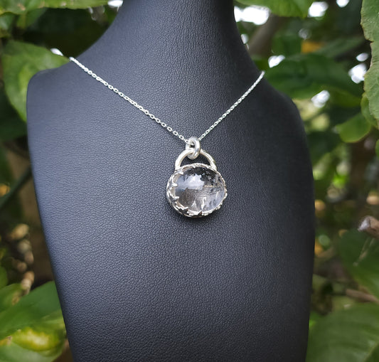 Handcrafted Enhydro Quartz Sterling Silver Necklace