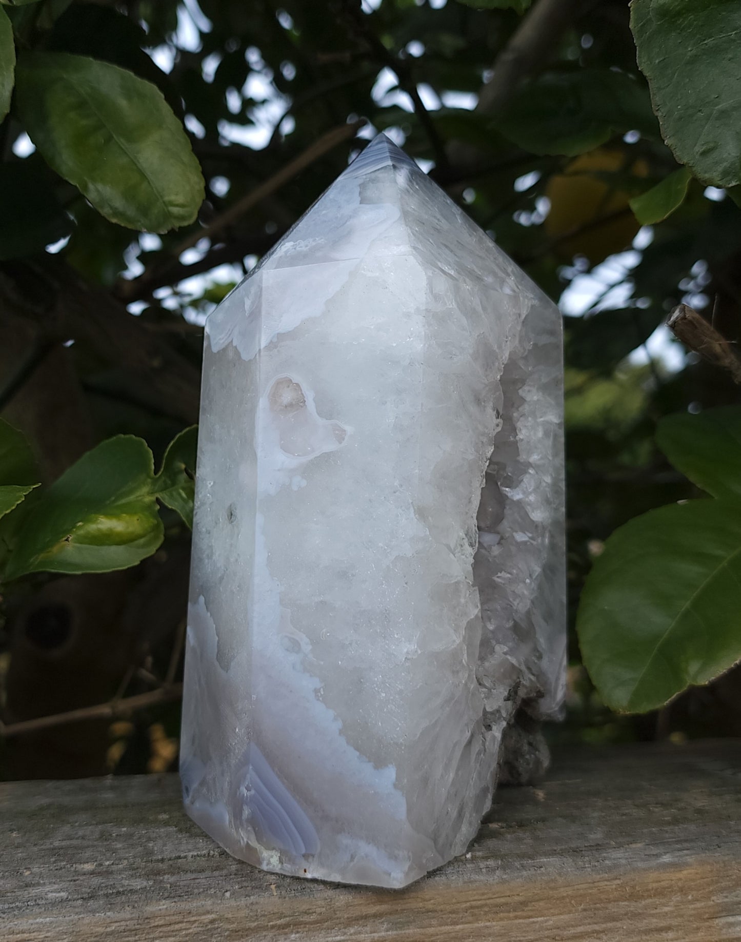 Agate Druzy Tower with Calcite