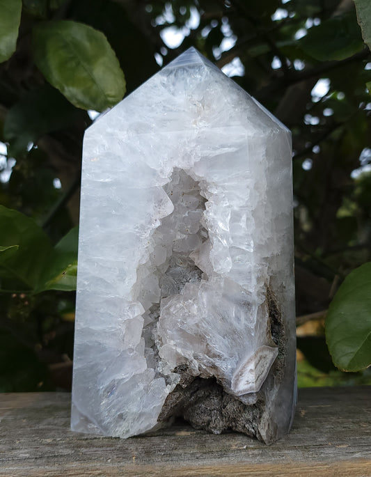 Agate Druzy Tower with Calcite