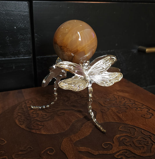 Dragonfly Sphere Stand - Silver