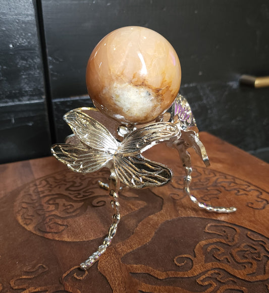 Dragonfly Sphere Stand - Silver