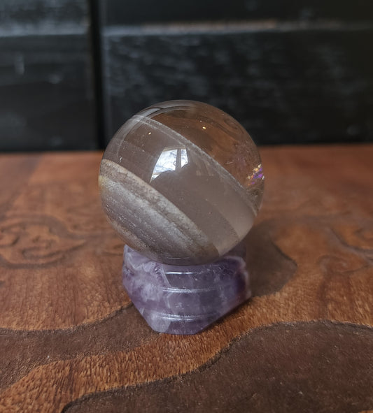 Chevron Amethyst Sphere Stand
