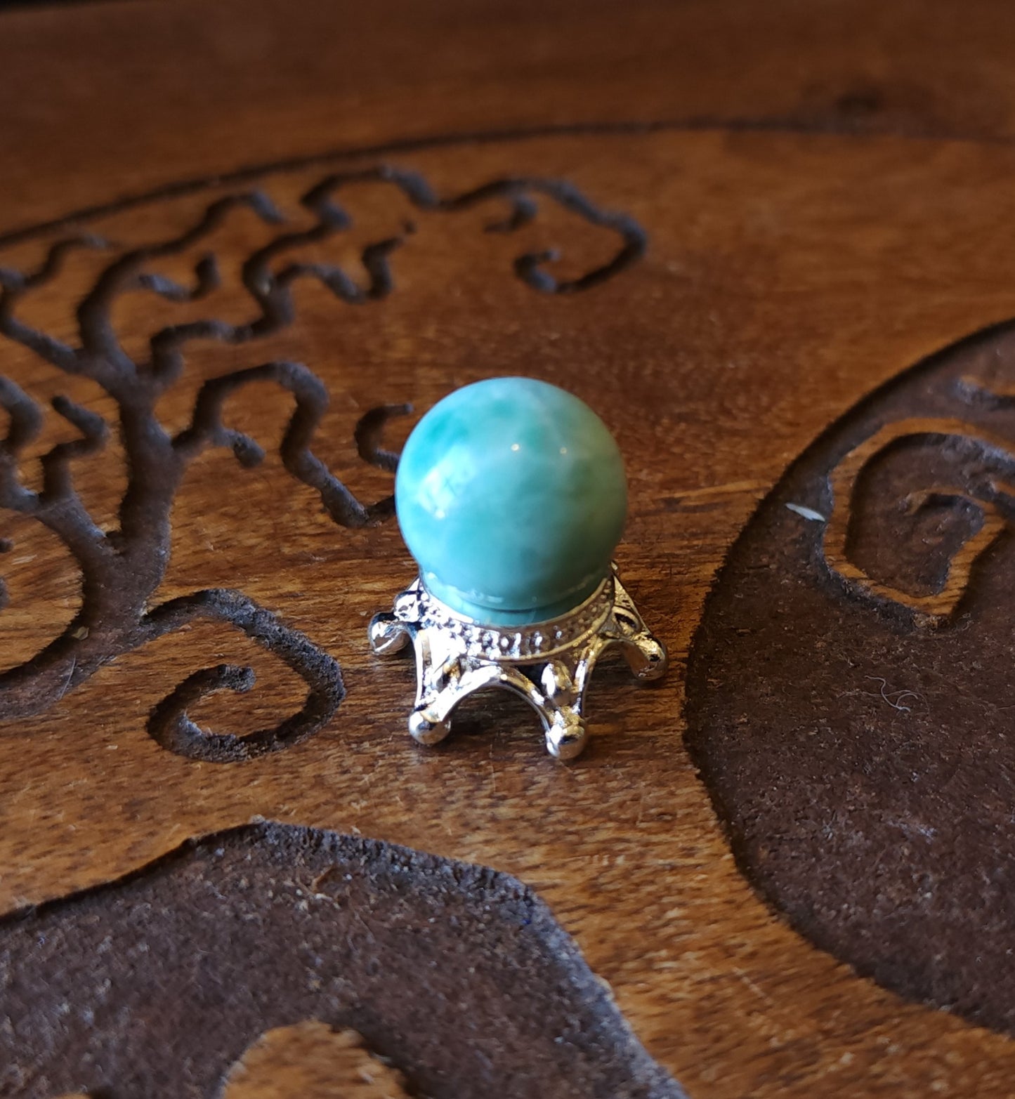 Larimar Sphere with Stand