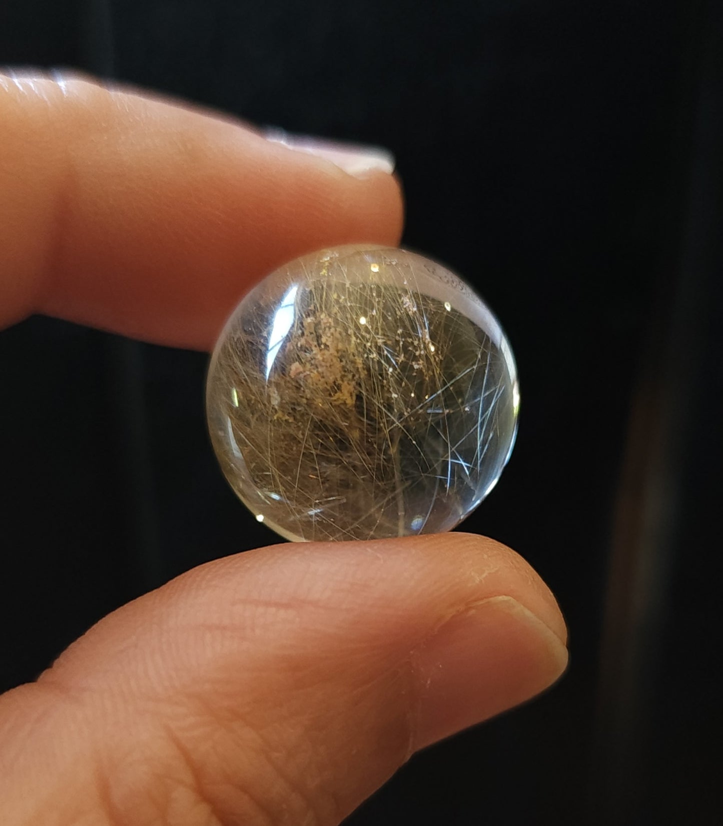 Rutilated Quartz Mini Sphere with Stand