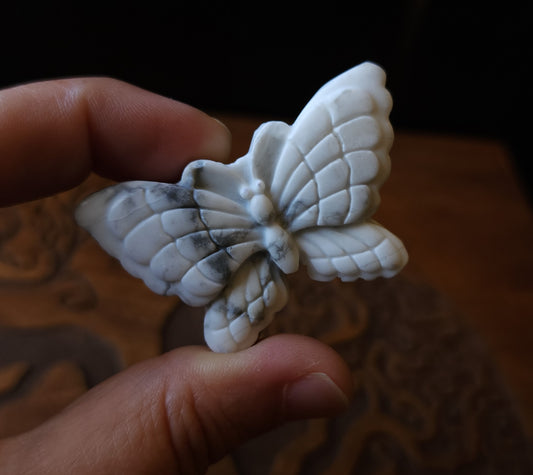 Howlite Butterfly Carving